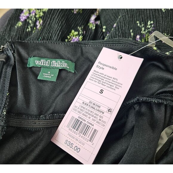 Womens Size S Black Floral Halter Mini Dress With Open Back Lined Sexy Party - Picture 10 of 11